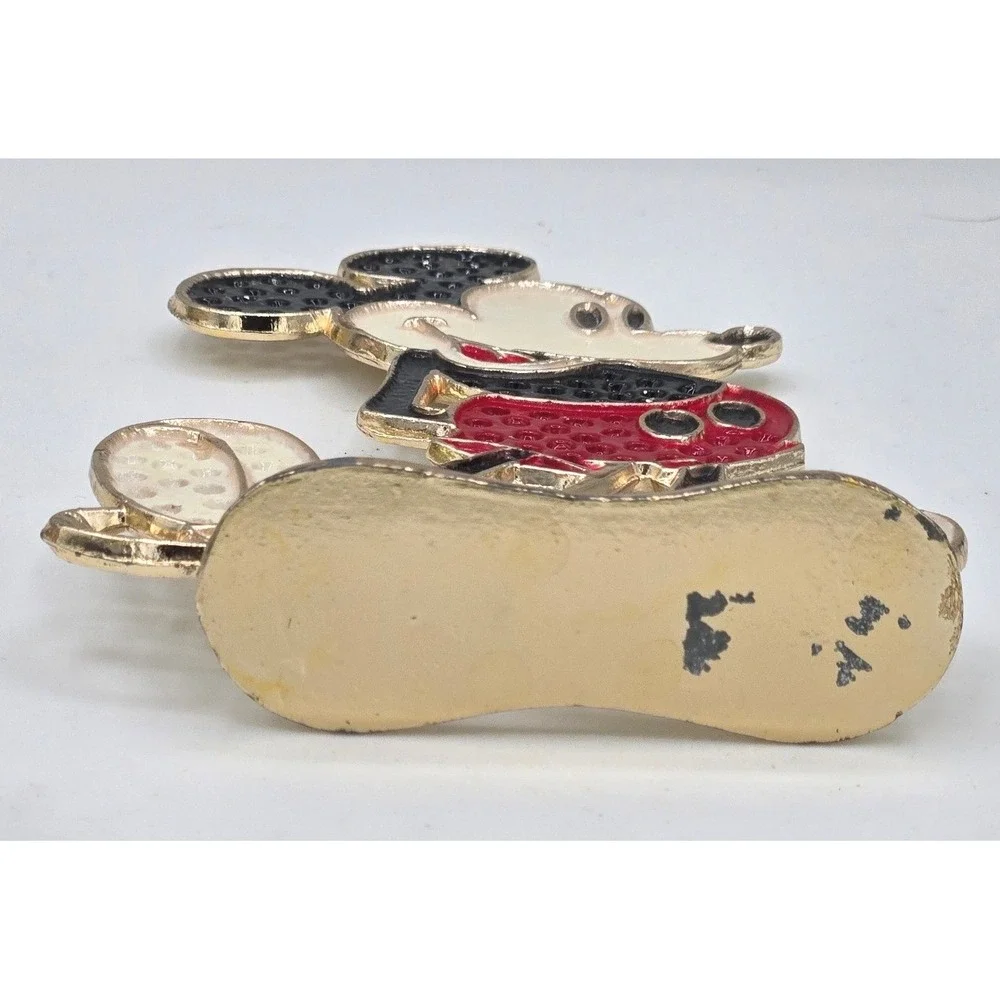 Vintage Mickey Mouse Earring Holder Stand Metal Enamel Walt Disney Productions